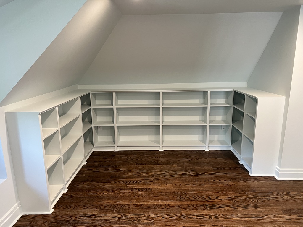 Playroom shelves